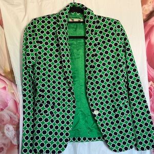 Michael Kors Green Polka Dot Blazer Size 2